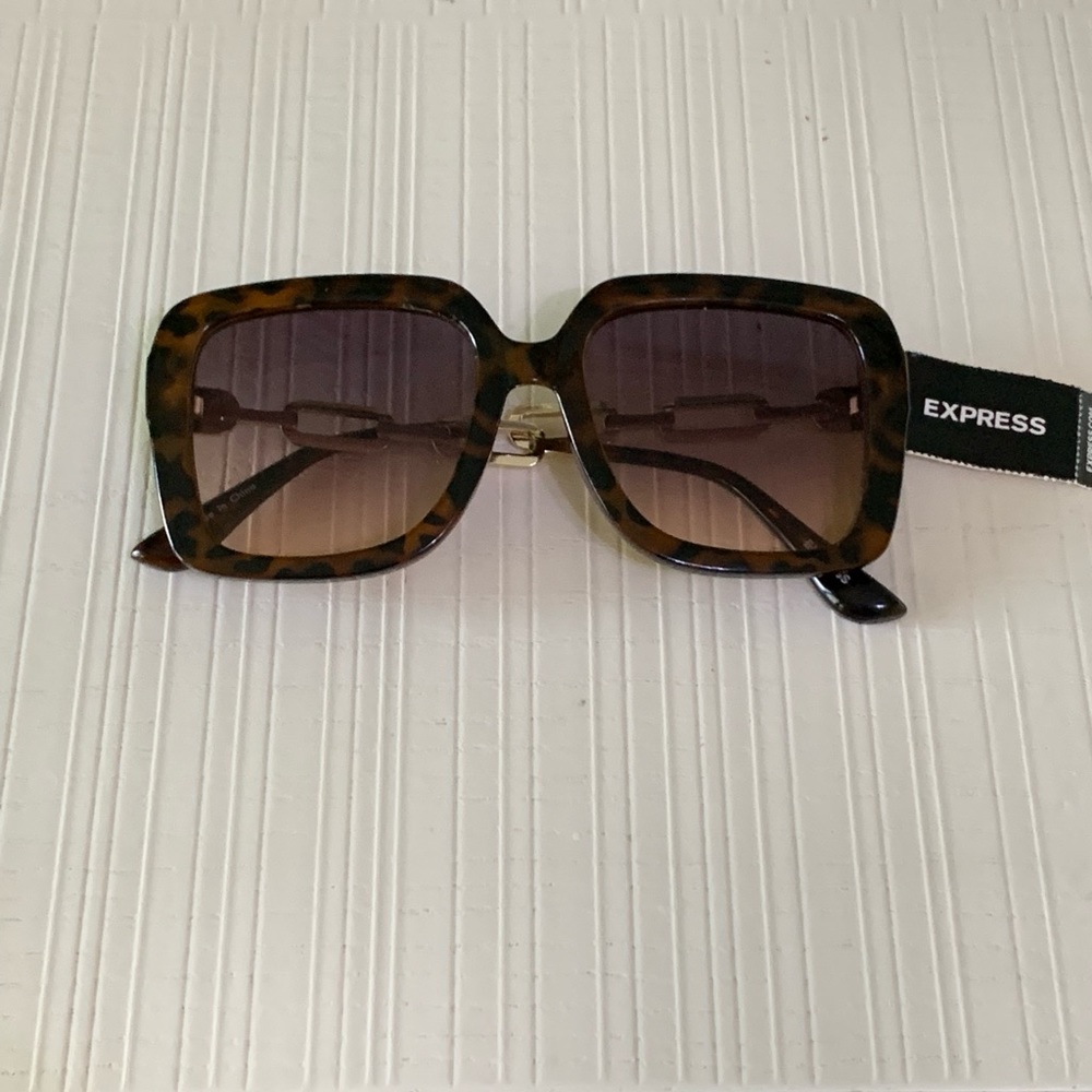 Express Retro Oversized Square Frame Chain Sungla… - image 2